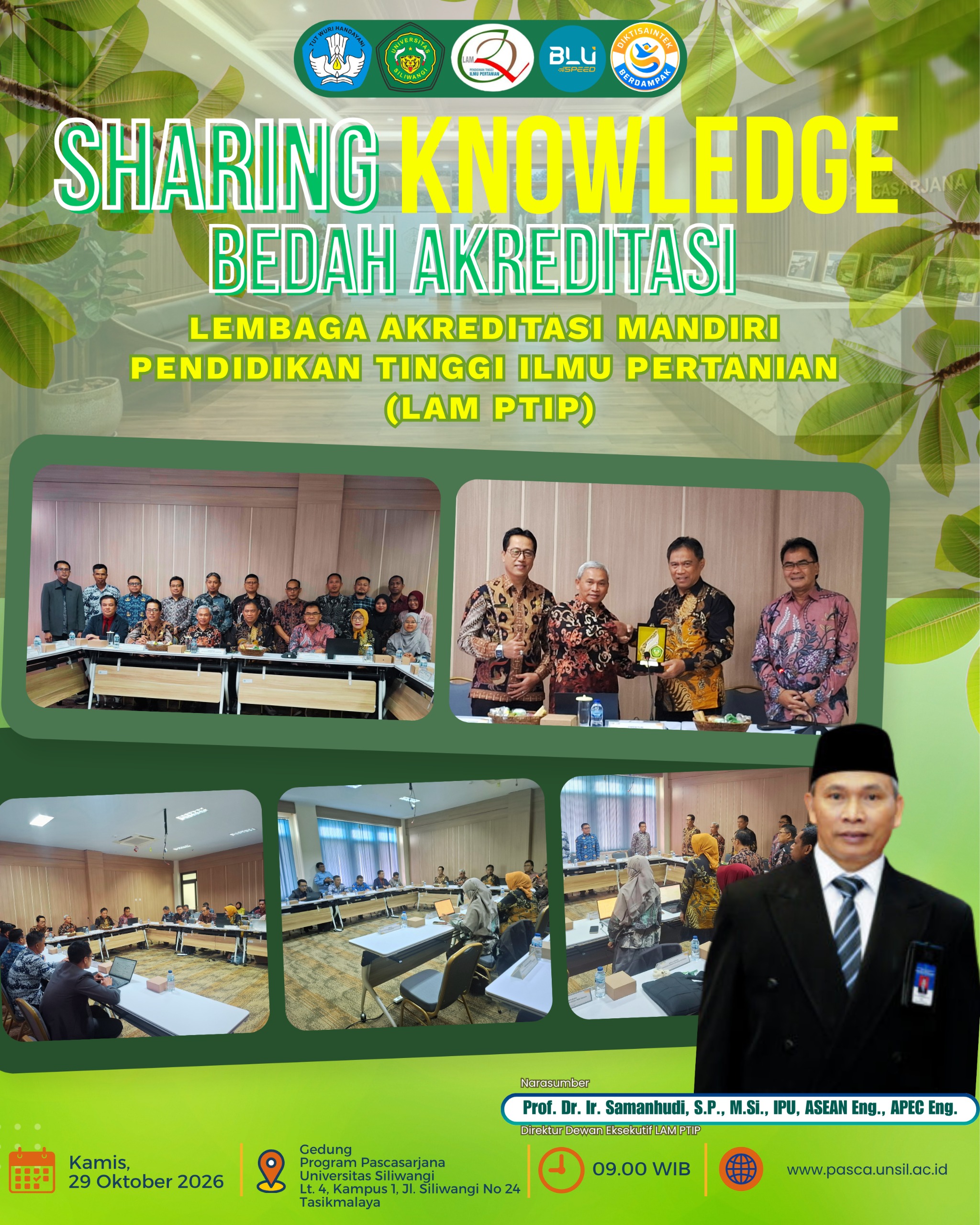 Tingkatkan Mutu Akademik, Universitas Siliwangi Gelar Sharing Knowledge Bedah Akreditasi Bersama LAM PTIP